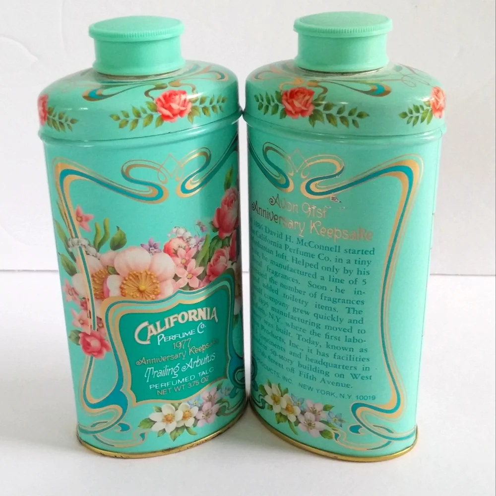 Avon Talc Vintage California Scented Powder Vanity Tins